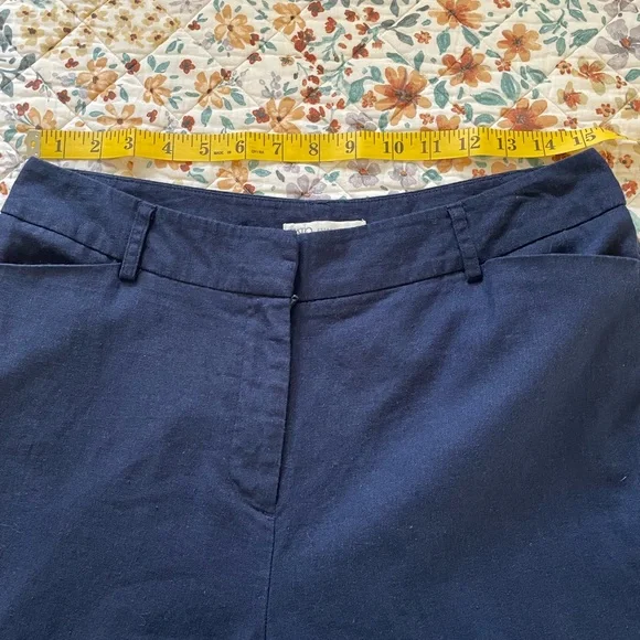 Women’s Cato Hi-Rise Strait leg Linen Blend Navy Pants Trousers size 10 - Picture 8 of 8